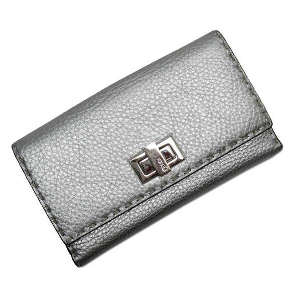 Fendi Leather Bifold Long Wallet Selleria Silver - Picture 4 of 6